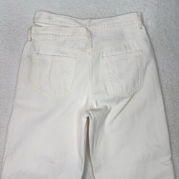 Agolde Broken Waistband Jeans White Wide Leg Button Fly Organic Cotton Size 31 - Picture 11 of 13